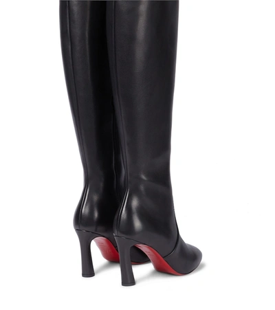 Shop Christian Louboutin Eleonor Botta 85 Leather Knee-high Boots In Black