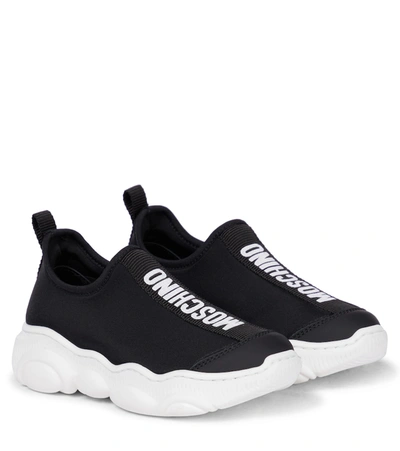 Shop Moschino Neoprene Sneakers In Black