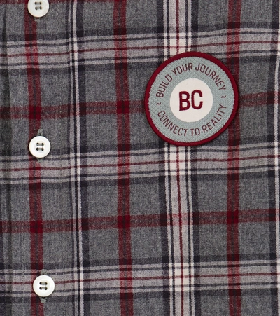 Shop Brunello Cucinelli Checked Long-sleeved Cotton Shirt In Multicoloured