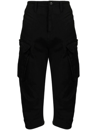 Shop Julius Cargo Denim Trousers In Black