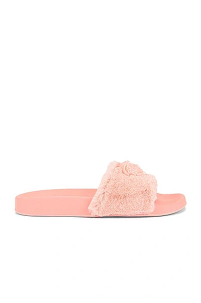 Shop Versace Medusa Slides In Pale Pink