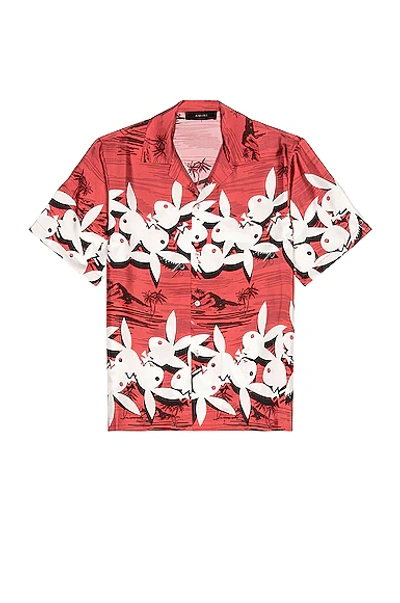 Shop Amiri Playboy Aloha Shirt In Red