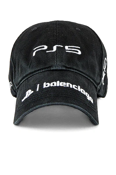 Shop Balenciaga Hat Ps5 In Black & White