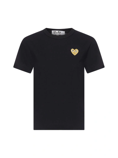 Shop Comme Des Garçons Play Heart Patch T In Black