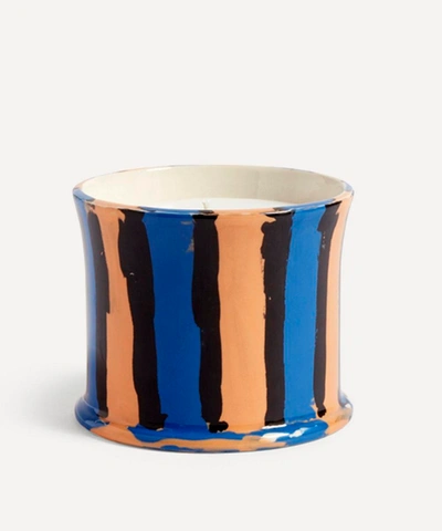 Shop Hay Striped Scented Mint Leaf Candle In Multicolour