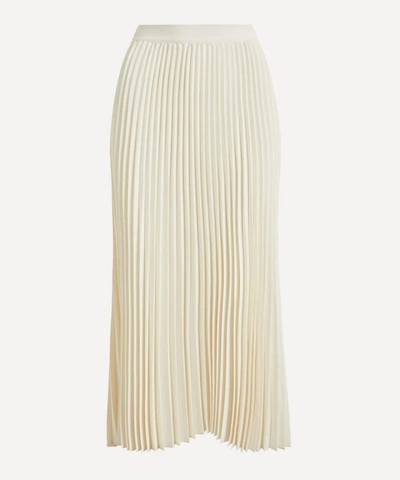 Shop Co Pleated Crepe Skirt In Ivory