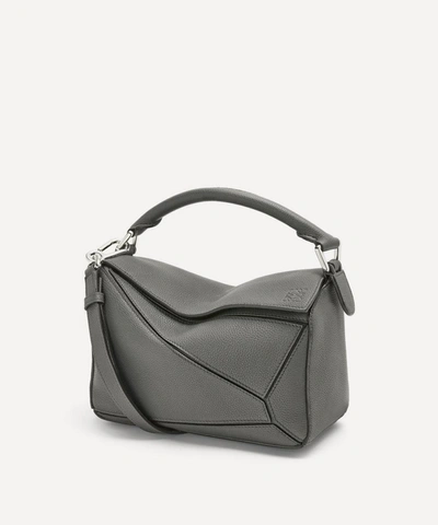 Shop Loewe Small Puzzle Leather Shoulder Bag In Anthracite