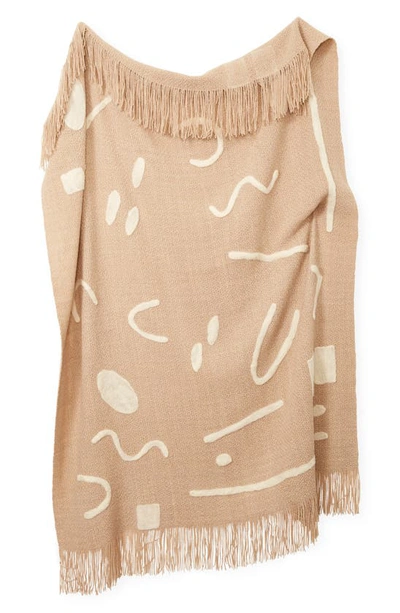 Shop Minna Abstract Throw Blanket In Beige/ivory