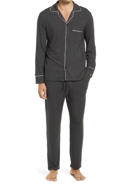 Shop Eberjey William Jersey Knit Pajamas In Charcoal Heather
