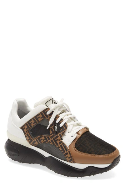 Shop Fendi Multicolor Chunky Sneaker In Brown/ Black
