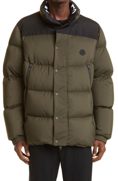 Shop Moncler Timset Quilted Down Jacket In Khaki Green