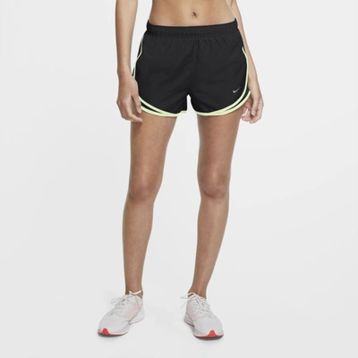 Shop Nike Tempo Women's Running Shorts In Black,black,lime Ice,wolf Grey