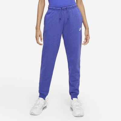 Shop Nike Sportswear Essential Women's Fleece Pants In Lapis,heather,white