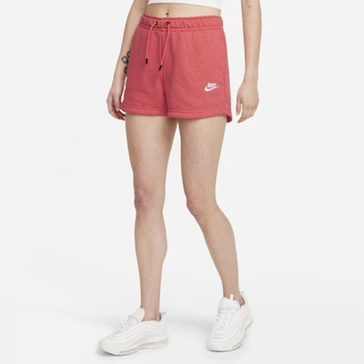 Shop Nike Sportswear Essential Women's French Terry Shorts In Magic Ember,heather,white