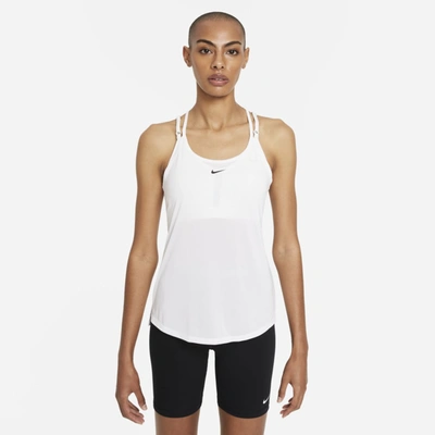 Nike Women's Dri-fit One Elastika Standard Fit Tank Top In White