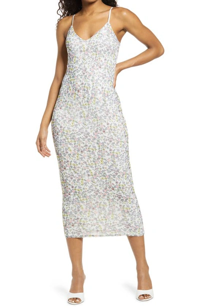 Shop Afrm Amina Sleeveless Midi Dress In Blanc Ditsy