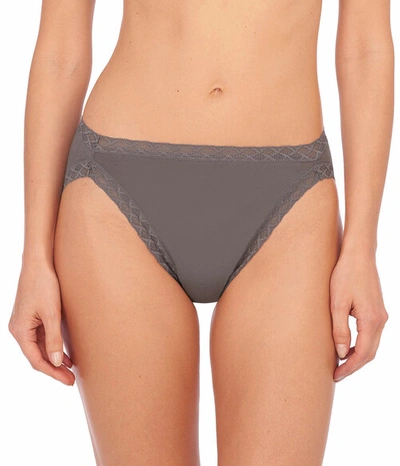 Shop Natori Bliss French Cut Brief Panty Underwear With Lace Trim In Mineral