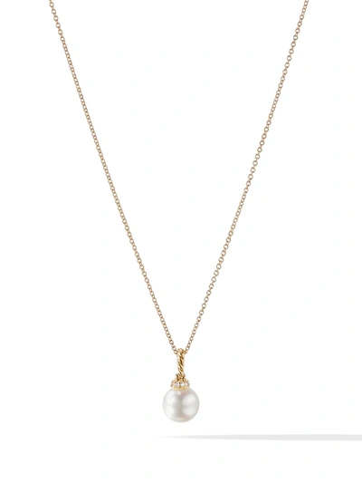 Shop David Yurman 18kt Yellow Gold Solari Pearl And Diamond Necklace