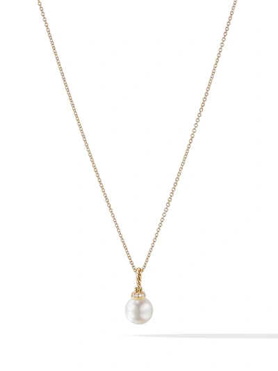 David Yurman 18kt Yellow Gold Solari Pearl And Diamond Necklace In Gold