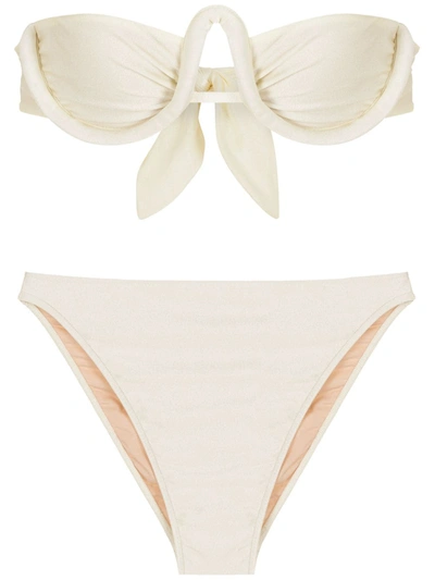 Shop Adriana Degreas High-leg Bikini Set In Weiss