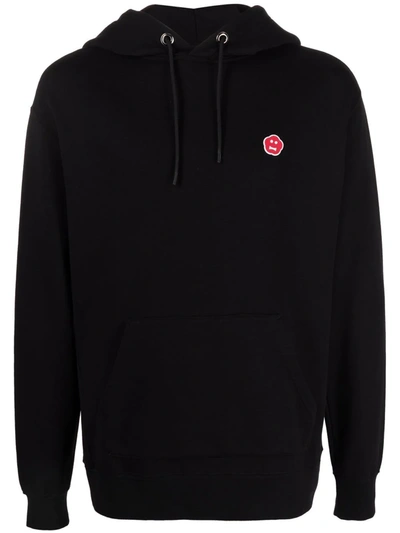 Aspesi Black Cotton Hoodie With Patch In Black