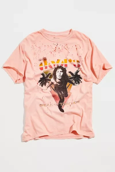 Shop Urban Outfitters The Doors Vintage Wash Tee In Pink