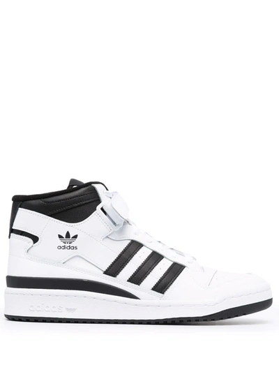 Shop Adidas Originals Forum High-top Leather Sneakers In Weiss