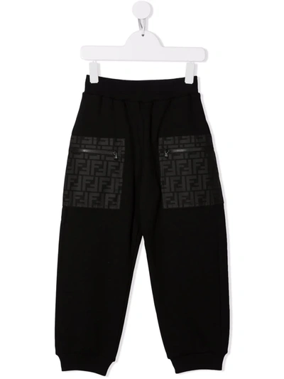 Shop Fendi Ff-print Track Pants In Black
