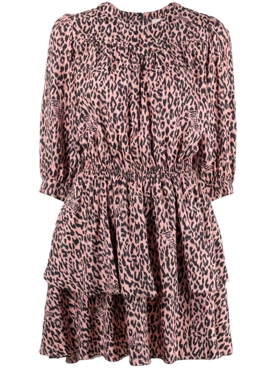 Shop Zadig & Voltaire Rooka Leopard-print Dress In Pink
