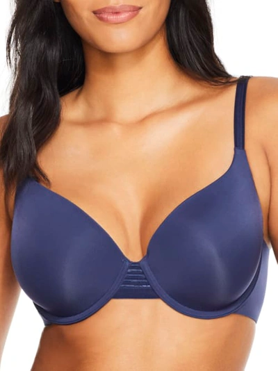 Shop Le Mystere Second Skin Back Smoother T-shirt Bra In Navy