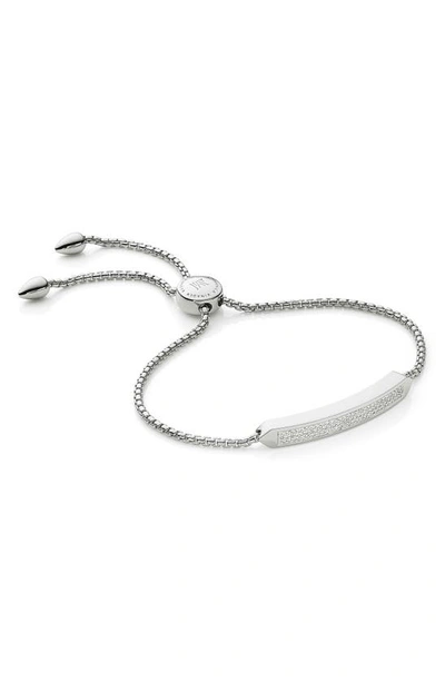 Shop Monica Vinader Baja Skinny Pavé Diamond Bracelet In Silver