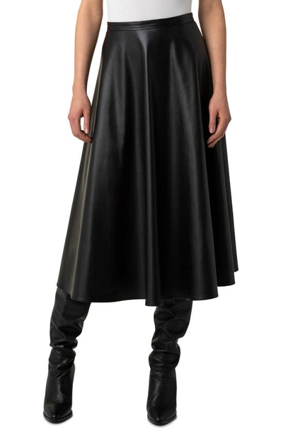 Shop Akris Punto Faux Leather Midi Skirt In Black