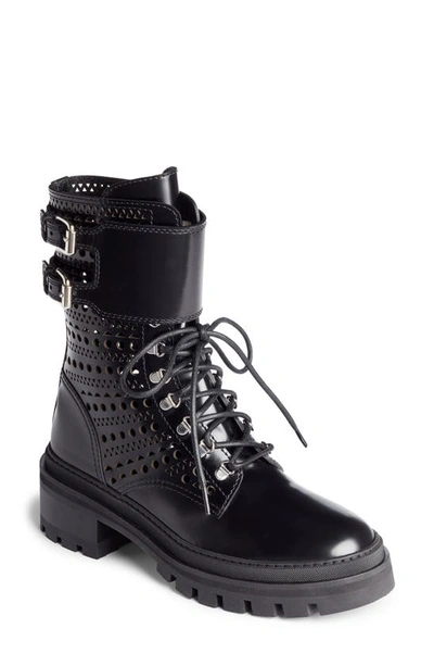 Shop Alaïa Trekking Lug Sole Boot In 999 Noir