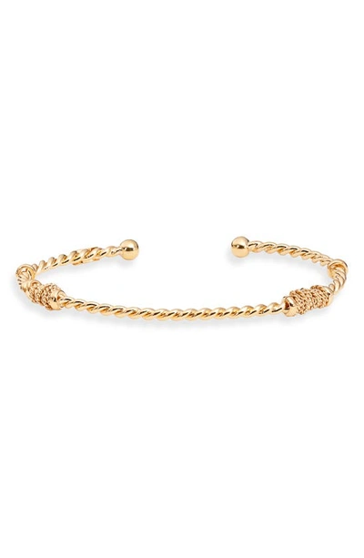 Shop Gas Bijoux Jonc Torsade Cuff Bracelet In Gold
