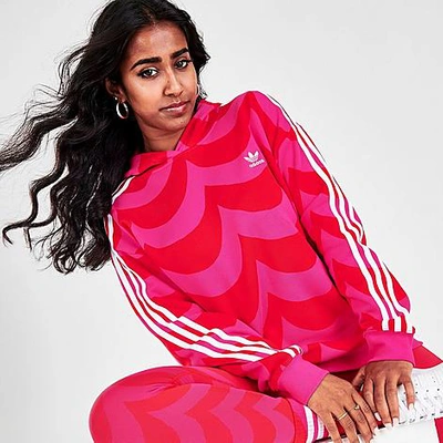 olvidar Un evento víctima Adidas Originals Adidas Women's Originals X Marimekko Hoodie In Vivid  Red/team Real Magenta | ModeSens