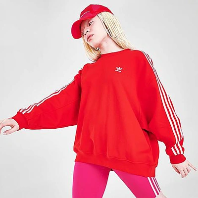 Adidas Originals Adidas Women's Originals Adicolor Classics Oversized  Crewneck Sweatshirt In Red | ModeSens