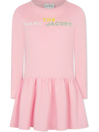 Shop The Marc Jacobs Teen Logo-print Flared Dress In 粉色