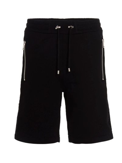 Shop Balmain Embossed Shorts In Black