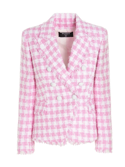 Shop Balmain Blazer In Pink