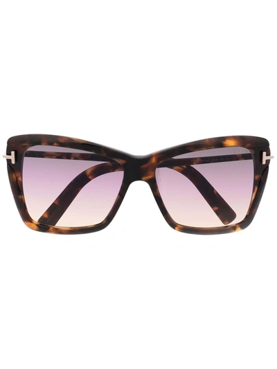 Tom Ford Leah Tf849 Sunglasses In Braun | ModeSens