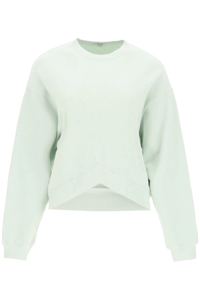 Shop Agolde Chevron Shaped Hem Sweatshirt In Green