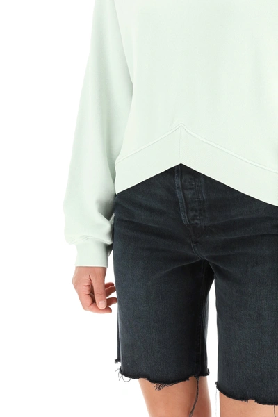 Shop Agolde Chevron Shaped Hem Sweatshirt In Green