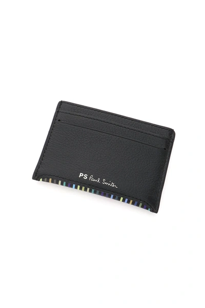 Shop Ps By Paul Smith Ps Stripe Card Holder In Black