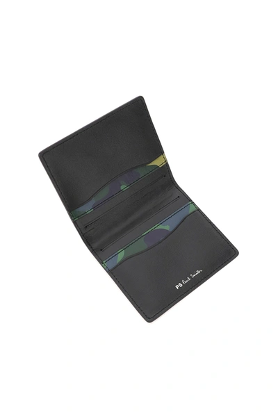 Shop Ps By Paul Smith Camo Card Holder In Green,blue
