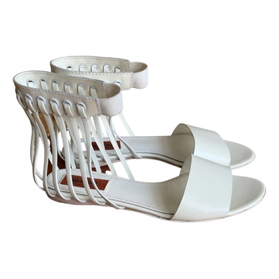 Pre-owned Missoni Leather Sandal In White