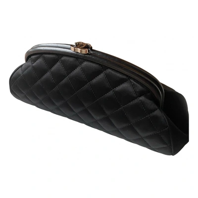 Pre-owned Mademoiselle Leather Clutch Bag In Black