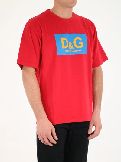 Shop Dolce & Gabbana Red Logo T-shirt