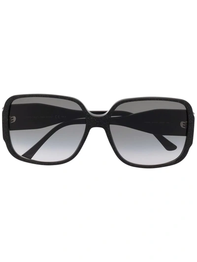 Shop Jimmy Choo Oversized-frame Sunglasses In Schwarz