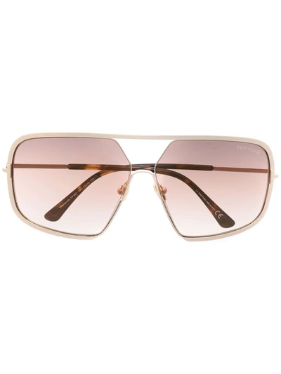 Shop Tom Ford Aviator-frame Sunglasses In Gold