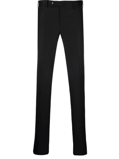 Pt01 Pressed-crease Slim-fit Tailored Trousers In Schwarz